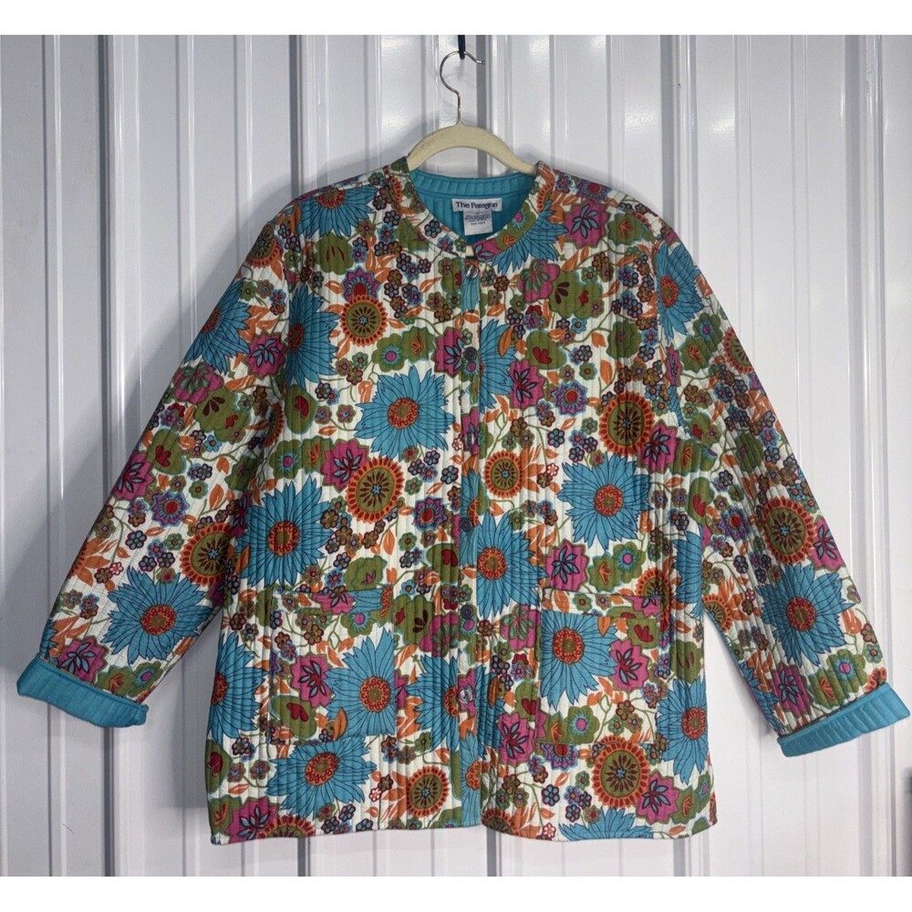 The Paragon Quilted Reversible Floral Boho Jacket 1X NWOT